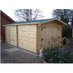Massief houten garage Habrita 21,7m2 met planken 42mm