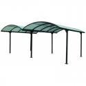 Carport 2 auto 4.85x6.00m alluminio e policarbonato 6mm ANTI-UV Habrita