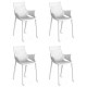 Lot de 4 Fauteuils Vondom Ibiza avec accoudoirs Blanc