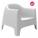 Set di 4 sedie a sdraio Solid Vondom bianco