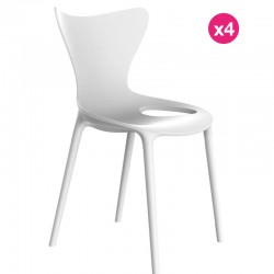 Set of 4 Chairs Love Vondom Milos white