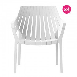 Set van 4 witte Vondom Spritz fauteuils