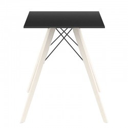Eettafel Vondom Faz Hout zwart vierkant blad en gebleekte eiken poten