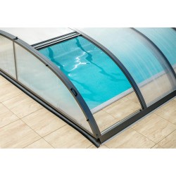 Pool shelter in Anthracite Aluminum and Polycarbonate 390 x 642 x 75