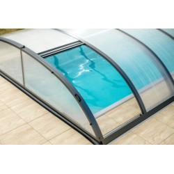 Pool shelter in Anthracite Aluminum and Polycarbonate 390 x 642 x 75