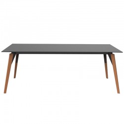 Table Vondom Faz Wood Plateau 200x90 Noir et Pieds Chêne Naturel Table Vondom Faz Wood Plateau 200x90 Noir et Pieds Chêne Naturel