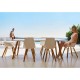 Table Ronde Vondom Faz Wood Plateau Blanc et Pieds Chêne Blanchis Diamètre 120cm H74cm