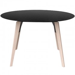 Tisch Rund vondom Faz Wood Tablett Schwarz und Füße Eiche Gebleichte Durchmesser 120cm H74cm