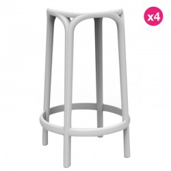 Conjunto de 4 banquinhos altos Brooklyn Vondom altura do assento 66 branco