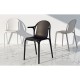 Lot de 4 chaises Vondom Brooklyn gris tourterelle