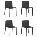 Conjunto de 4 sillones Vondom Kes negro