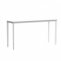 High table Frame Aluminum Vondom white HPL tray white with black edge 200x60x105