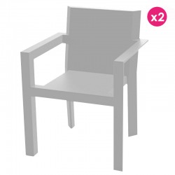 Juego de 2 sillones Vondom Meal Frame acero mate