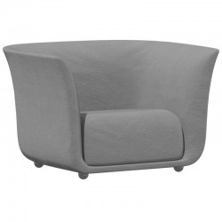 Armchair Vondom design Suave in water-repellent fabric gray steel 1042