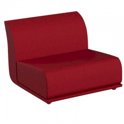 Poltrona central Vondom design Suave em tecido repelente de água garnet vermelho 1046