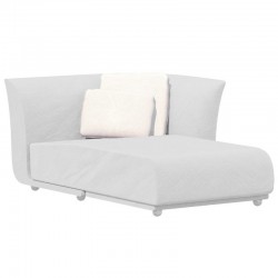 Sofa méridienne gauche Suave Vondom tissu déperlant Gris 1043