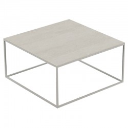 Square coffee table Pixel Vondom Dekton Danae ecru and legs ecru 80x80xH25