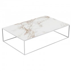 Table basse Pixel Vondom Dekton Entzo blanc et pieds blancs 160x100xH25