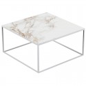 Mesa de centro cuadrada Suave Vondom Dekton Entzo patas blancas y blancas 80x80xH40