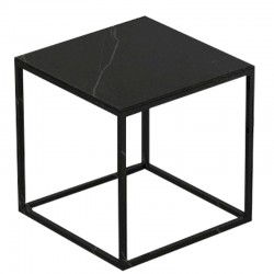 Mesa de centro cuadrada Pixel Vondom Dekton Kelya patas negras y negras 40x40xH25