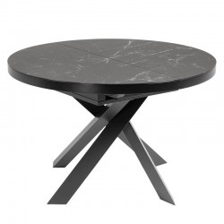 Ausziehbarer Tisch 120 bis 190x100 runde Tisch feinsteinzeug schwarz grau KosyForm