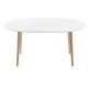 Table Ovale Extensible 120 à 200x90 Blanc et pieds de hêtre KosyForm