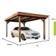 Carport en bois avec toit plat 7x8 Habrita 17 m2