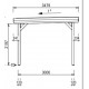 Wooden carport without roof 304x502 Delahaye 15 m2