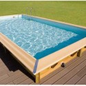 Piscina Madera Ubbink Linea 350x650 H140 Liner Azul