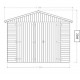 Garage in legno massello Habrita 21,7m2 con assi da 42 mm