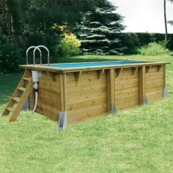 Piscina Legno Ubbink Azura 250x450 H126cm Blu Fodera