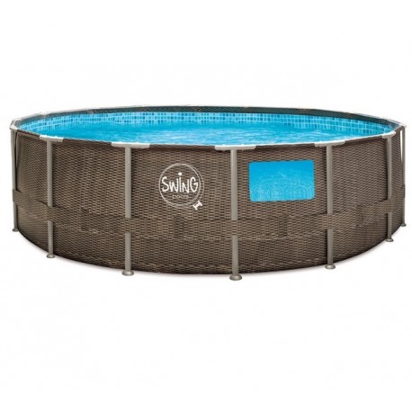 Pool Swing Elite Round Design rattan 457x122 with porthole