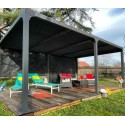 Pergola bioclimatica Habrita 21,5 m2 con lato telo 3,6