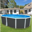 Piscina acima do solo TOI Ibiza Compact oval 550x366x132 com kit completo Antracite