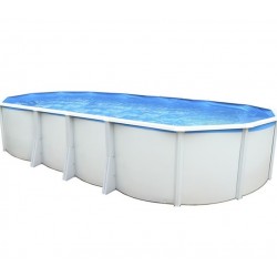 Oberirdischer Pool TOI Ibiza Oval 730x366x132 mit komplettem weißen Kit