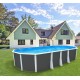 Oberirdischer Pool TOI Ibiza Oval 915x457x132 mit komplettem Kit Anthrazit