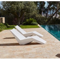 Set of 2 Deck Chairs: Vondom Faz White