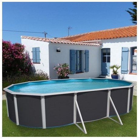 Oberirdischer Pool TOI Prestigio oval 550x366x120 Anthrazit