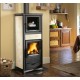 Wood stove with Nordica Extraflame Rossella oven plus 6.5kW cream