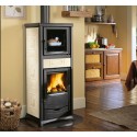 Estufa de leña con horno Nordica Extraflame Rossella más 9.1kW Liberty Cream