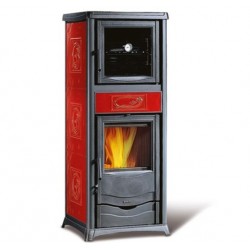 Stufa a legna con forno Nordica Extraflame Rossella più 9.1kW Liberty bordeaux