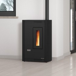 Fogão a pellets ventilado estreito La Nordica Extraflame Luisella 5kW Preto