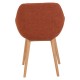 Lot de 2 Fauteuils Repas Tea effet bouclette Terracotta avec Piétement Chêne massif VeryForma.