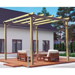 Freestanding solid wood pergola Madrid 4.20x4.20m 17m2