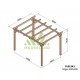 Freistehende Pergola aus Holz Sitges 400x300cm 12m2