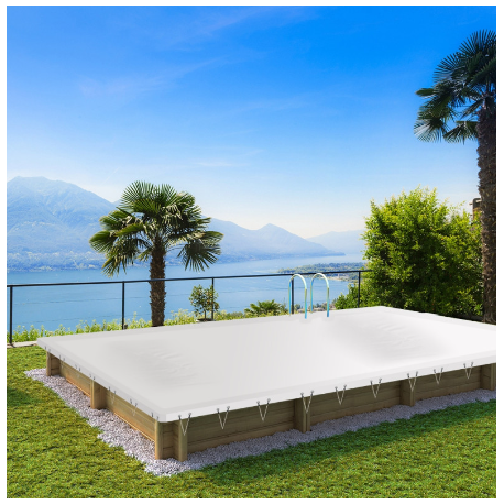 Copertura invernale 6x3 rettangolare per piscina in legno BWT myPOOL