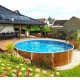 Piscina Redonda Azuro Imitação de Madeira 360x120 com equipamento