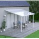 Pergola addossata Olympia 3x4,25m in alluminio bianco e Canopia in policarbonato