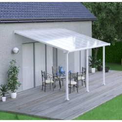Pérgola de pared Olympia 3x4,25m de aluminio blanco y policarbonato Canopia Pérgola de pared Olympia 3x4,25m de aluminio blanco y policarbonato Canopia