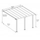 Olympia 3x4,25 m Wandpergola aus Weißaluminium und Canopia Polycarbonat